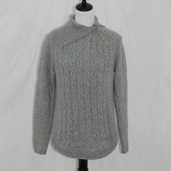 Croft & Barrow Womens Large Soft Chunky Knit Sweater Button Accent Long Sleeve - Picture 1 of 5